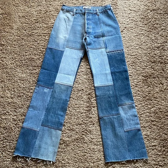 Re/Done Levi’s Indigo the Amina Patchwork Jean Jeans 27 - Picture 7 of 10